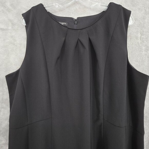Talbots Classic Sheath Dress 18W Black Corpcore Chic Modern Office Retro Glam - Picture 4 of 9